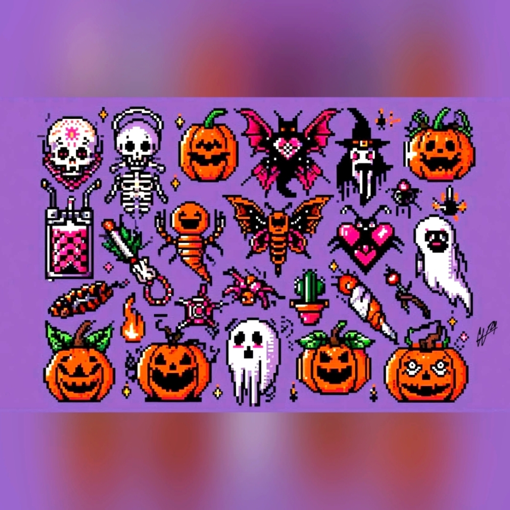 Custom made Halloween tattoo flash